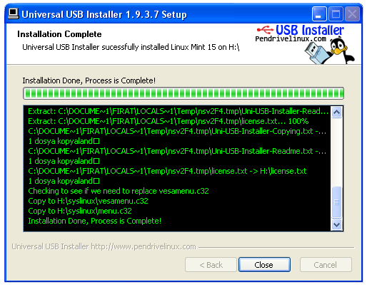 Universal USB Installer Kurulumu 6. Aşama