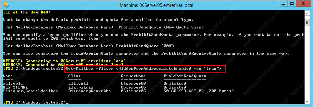 Posta Kutusunu Adres Listelerinden Gizlemek